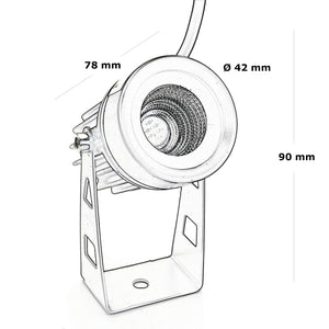 Faretto LED spot staffa orientabile 3.5W esterno luce giardino parete IP65 230V COLORE BIANCO 4000K