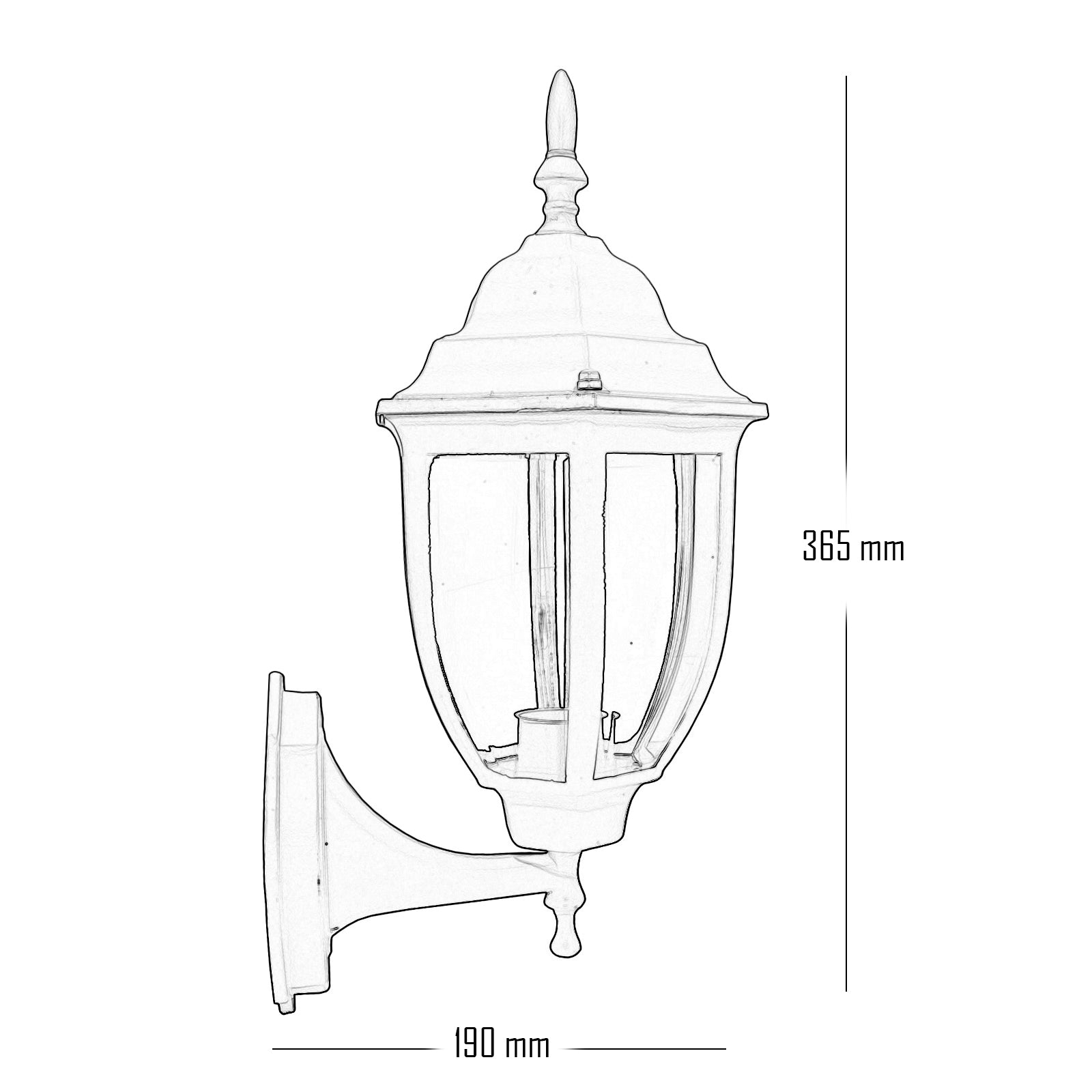 Applique parete lanterna LED muro New York luce giardino lampada E27 230V COLORE NERO