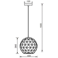 Lampadario sfera pendente lampada sospensione globo soffitto E27 diametro 40cm COLORE NERO