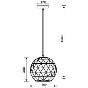 Lampadario sfera pendente lampada sospensione globo soffitto E27 diametro 40cm COLORE NERO