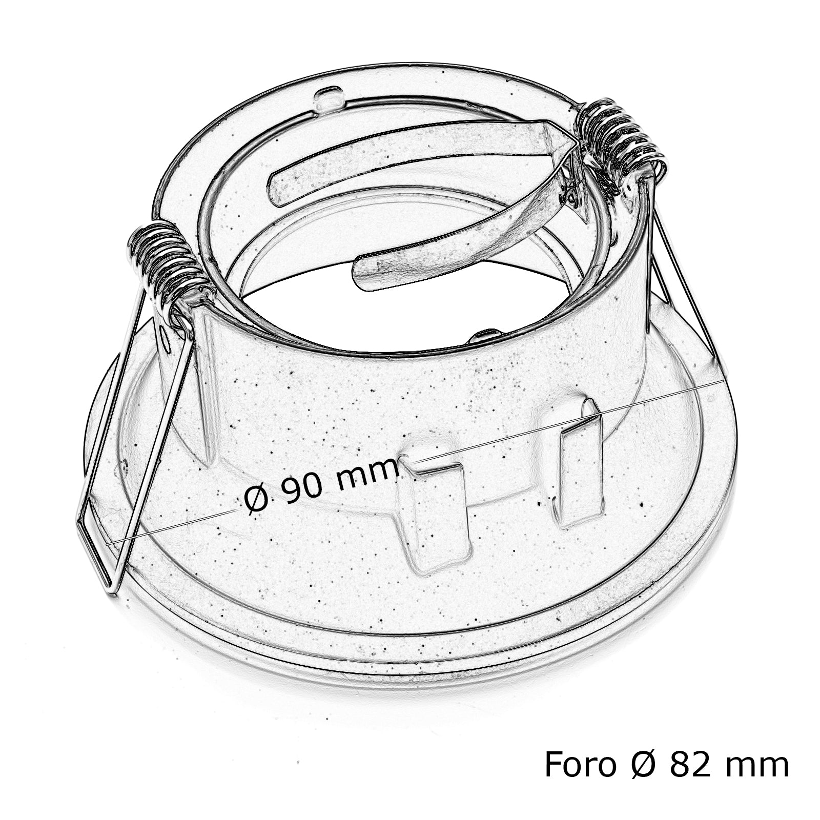 Faretto tondo bianco nero incasso foro 85mm lampadina colorata LED 6W GU10 RGBW 230V luci vetrina bar BIANCO LUCE 6000K