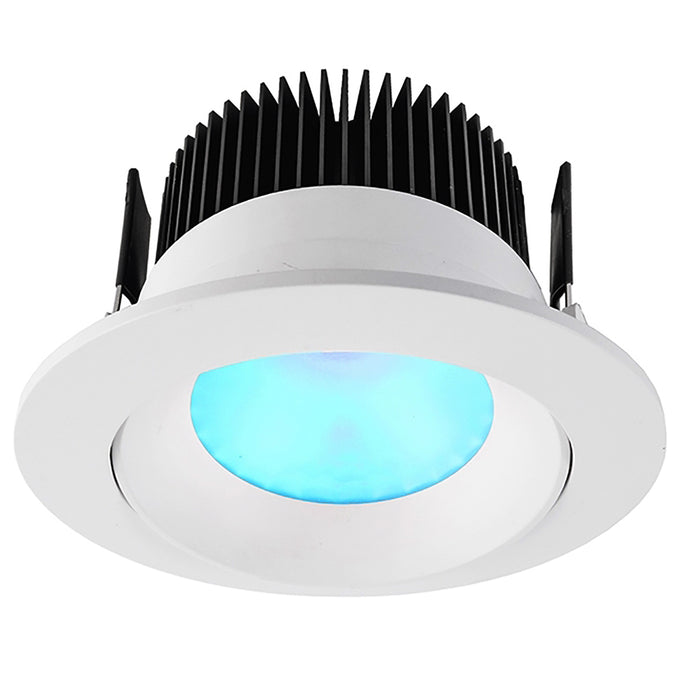 Faretto led RGBW 16w 24v dmx luce rgb e bianco caldo RGBW incasso a molla foro 94mm BIANCO