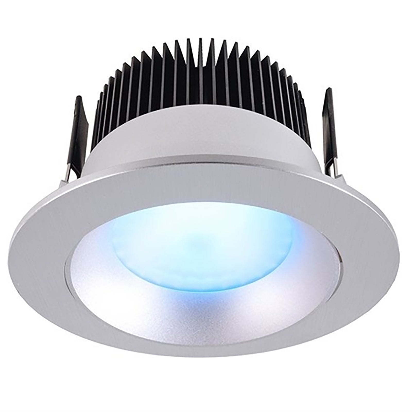 Faretto led RGBW 16w 24v dmx luce rgb e bianco caldo RGBW incasso a molla foro 94mm SILVER