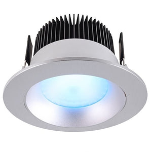 Faretto led RGBW 16w 24v dmx luce rgb e bianco caldo RGBW incasso a molla foro 94mm SILVER