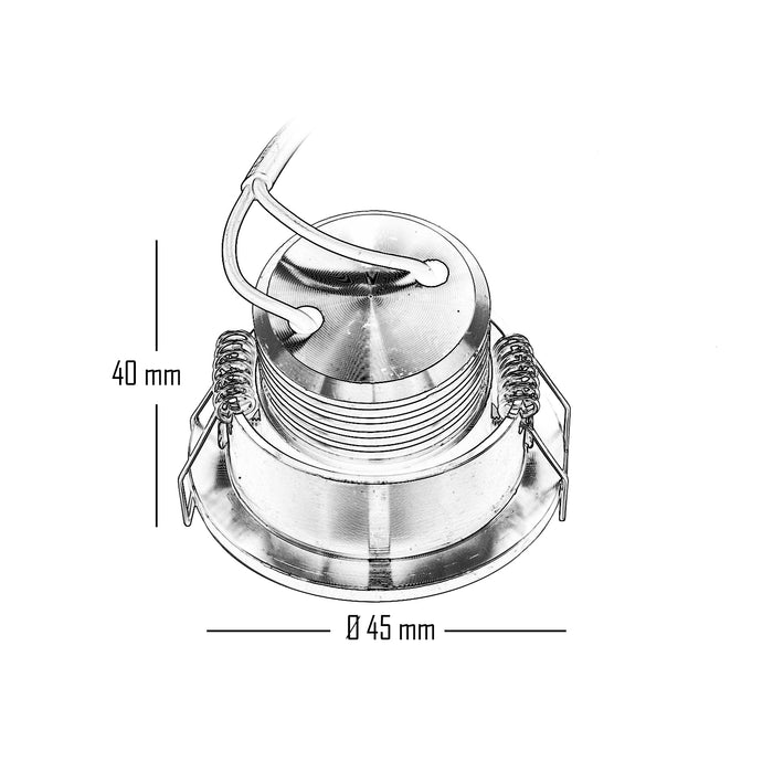 Faretto LED incasso orientabile spot 3W punto luce vetrina scale IP20 foro 45mm COLORE SILVER LUCE 4000K