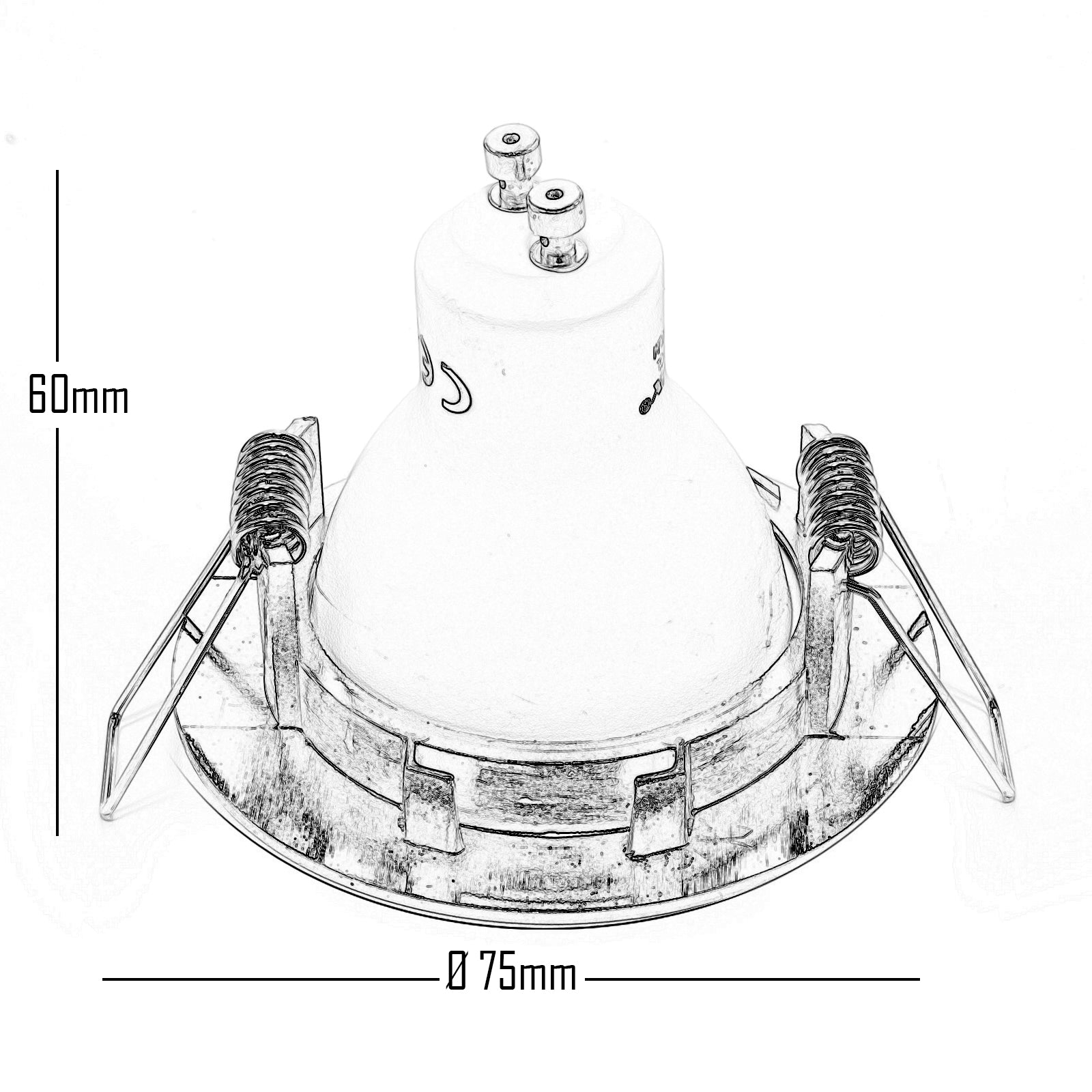 Faretto lampada LED 8W luce diffusa 150 gradi incasso tondo GU10 foro 6cm 220V COLORE SILVER LUCE 6000K