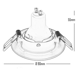 Faretto tondo incasso foro 7cm lampada orientabile LED 8W GU10 luce soffitto NERO LUCE 6000K