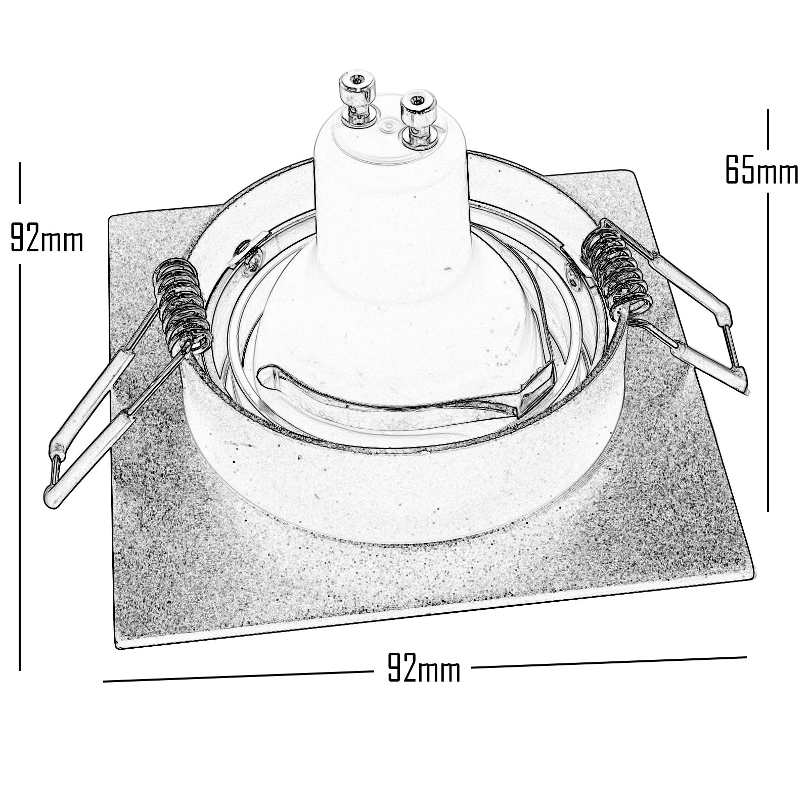 Faretto argento incasso quadrato 80mm lampada LED orientabile 8W GU10 ingresso LUCE 6000K