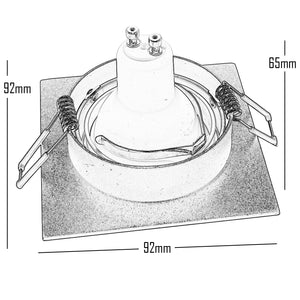 Faretto argento incasso quadrato 80mm lampada LED orientabile 8W GU10 ingresso LUCE 6000K