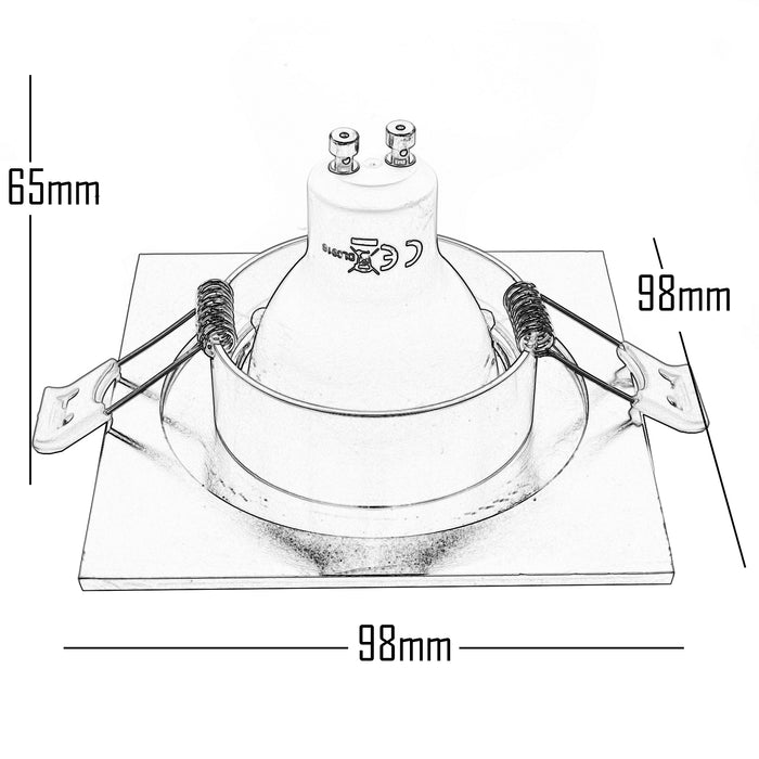 Faretto quadrato argento brillantini incasso soffitto lampada LED 5W GU10 65mm LUCE 3000K