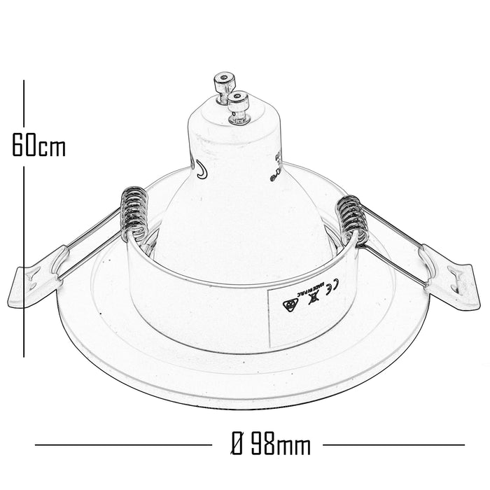 Faretto bianco tondo incasso 65mm lampada LED RGB GU10 cristalli brillantini luci negozio 230V LUCE RGBW + 3000K