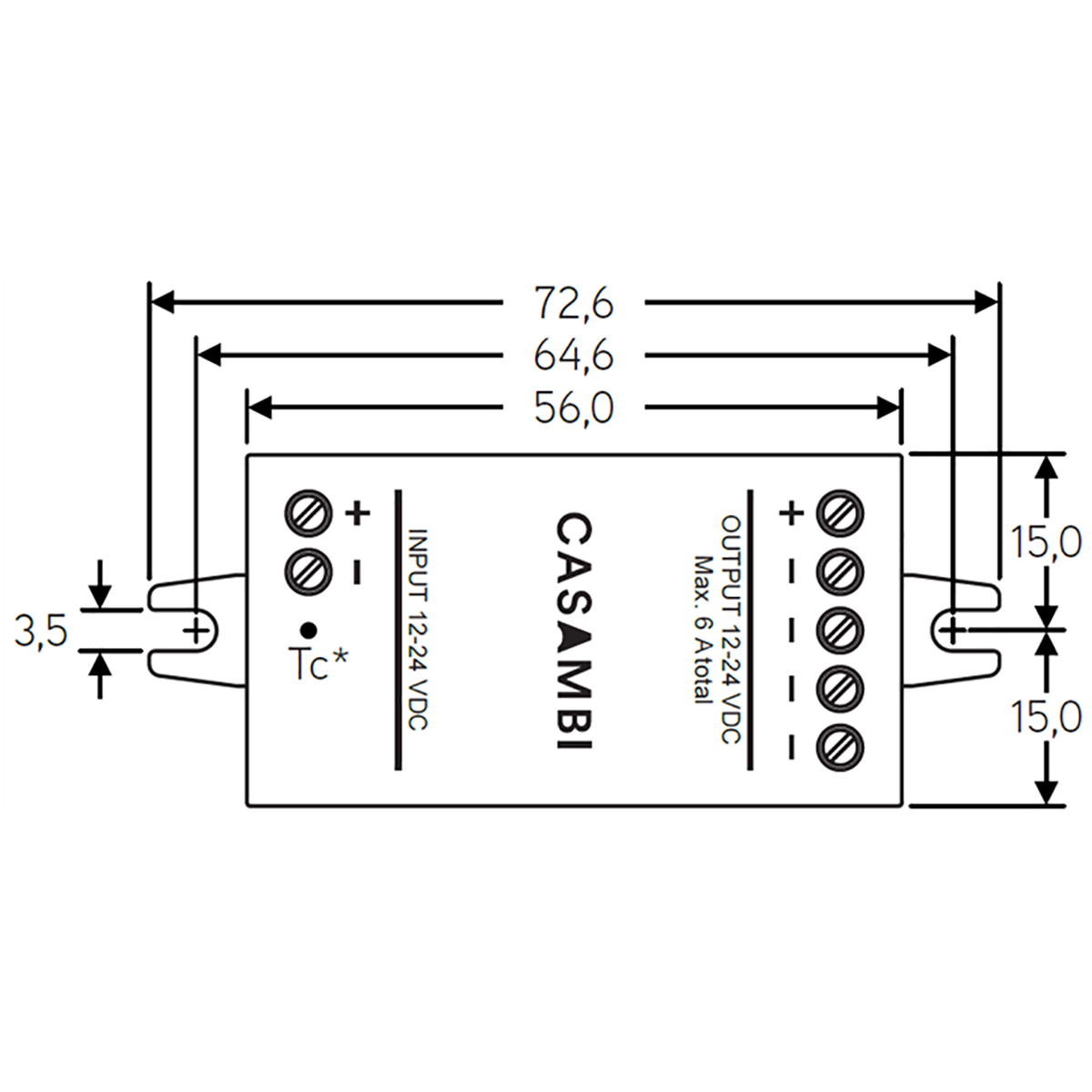 CASAMBI bluetooth controller CBU-PWM4 luci LED 1-4 ch dimmer 12-24V SMART HOME