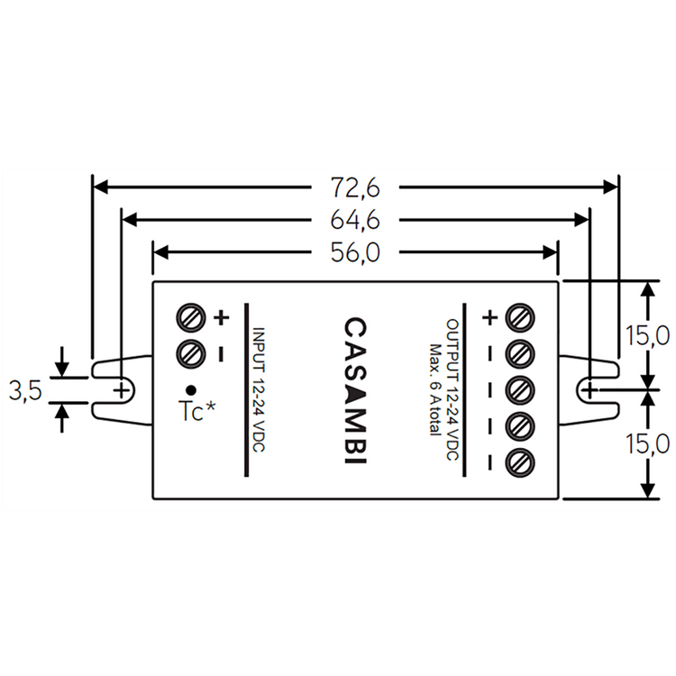 CASAMBI bluetooth controller CBU-PWM4 luci LED 1-4 ch dimmer 12-24V SMART HOME