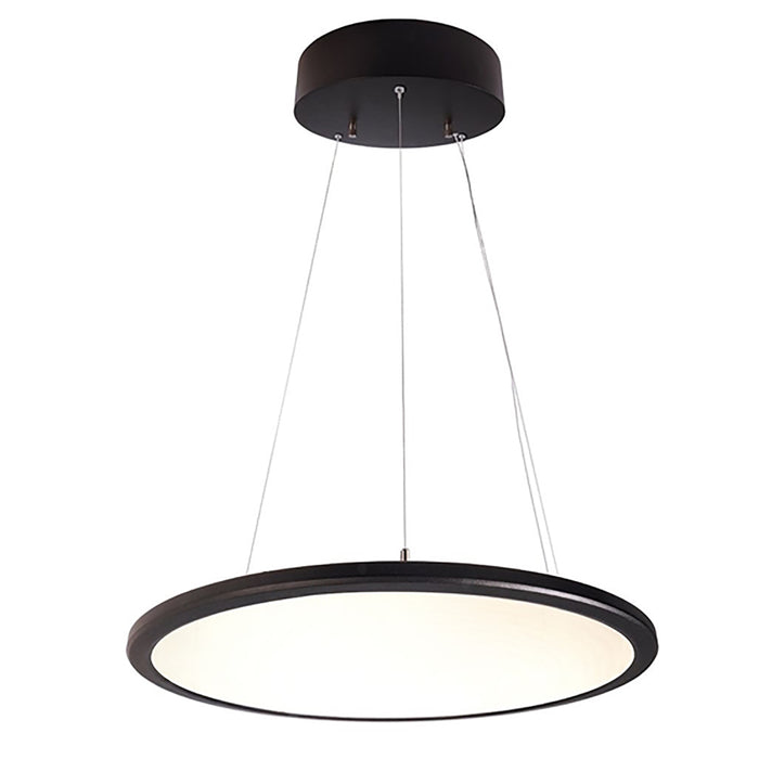 Lampadario LED 50W lampada pendente sospensione moderna dimmerabile diffusore trasparente luce ufficio 230V NERO 3000K