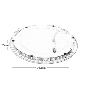 Faretto incasso pannello LED 24W ultra slim luce diffusa ufficio foro 28cm 230V TONDO 6000K