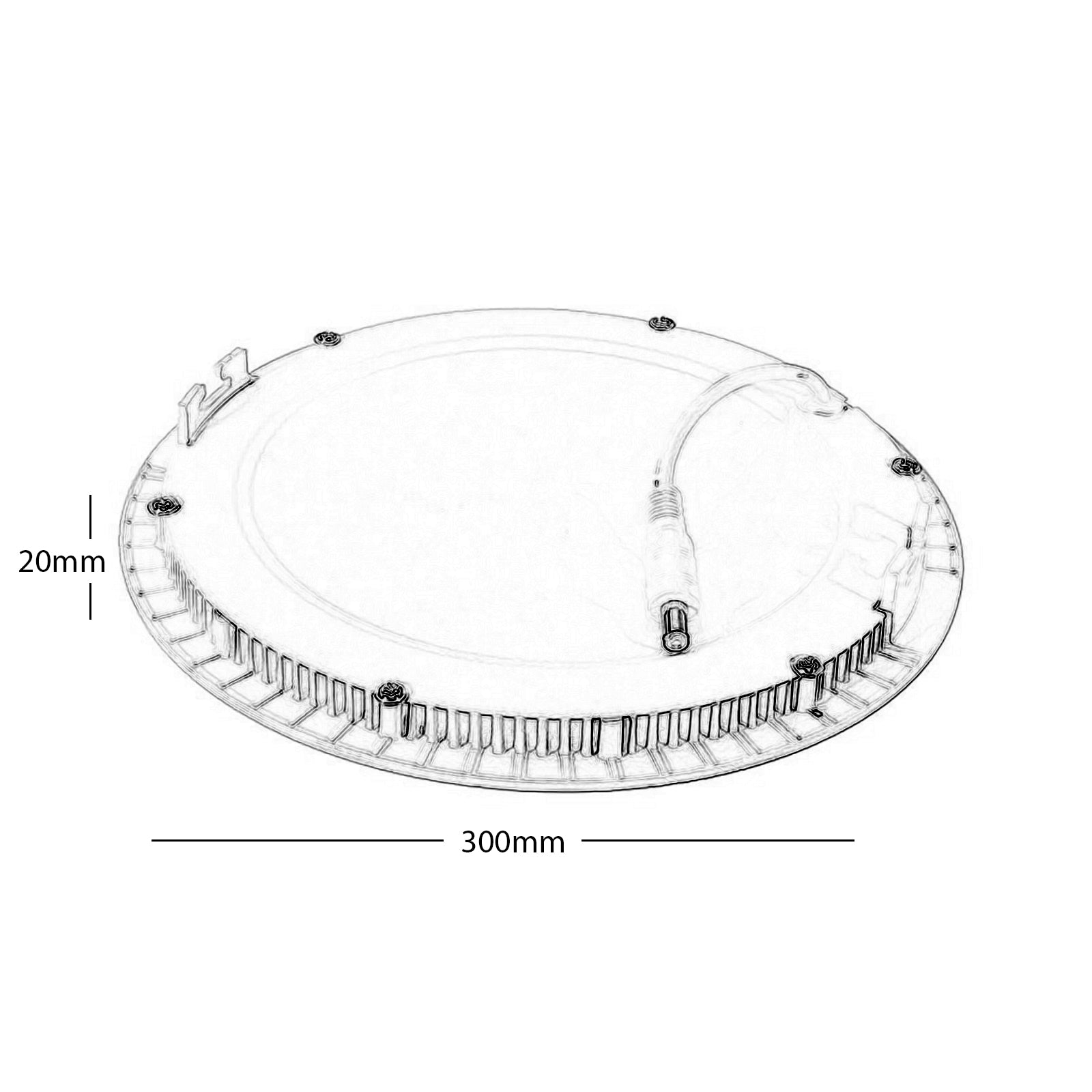 Faretto incasso pannello LED 24W ultra slim luce diffusa corridoio foro 28cm 230V TONDO 3000K