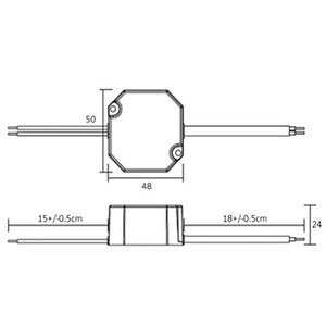 Trasformatore 12W 24V 0.50A alimentatore compatto lampade LED esterni IP65 220V