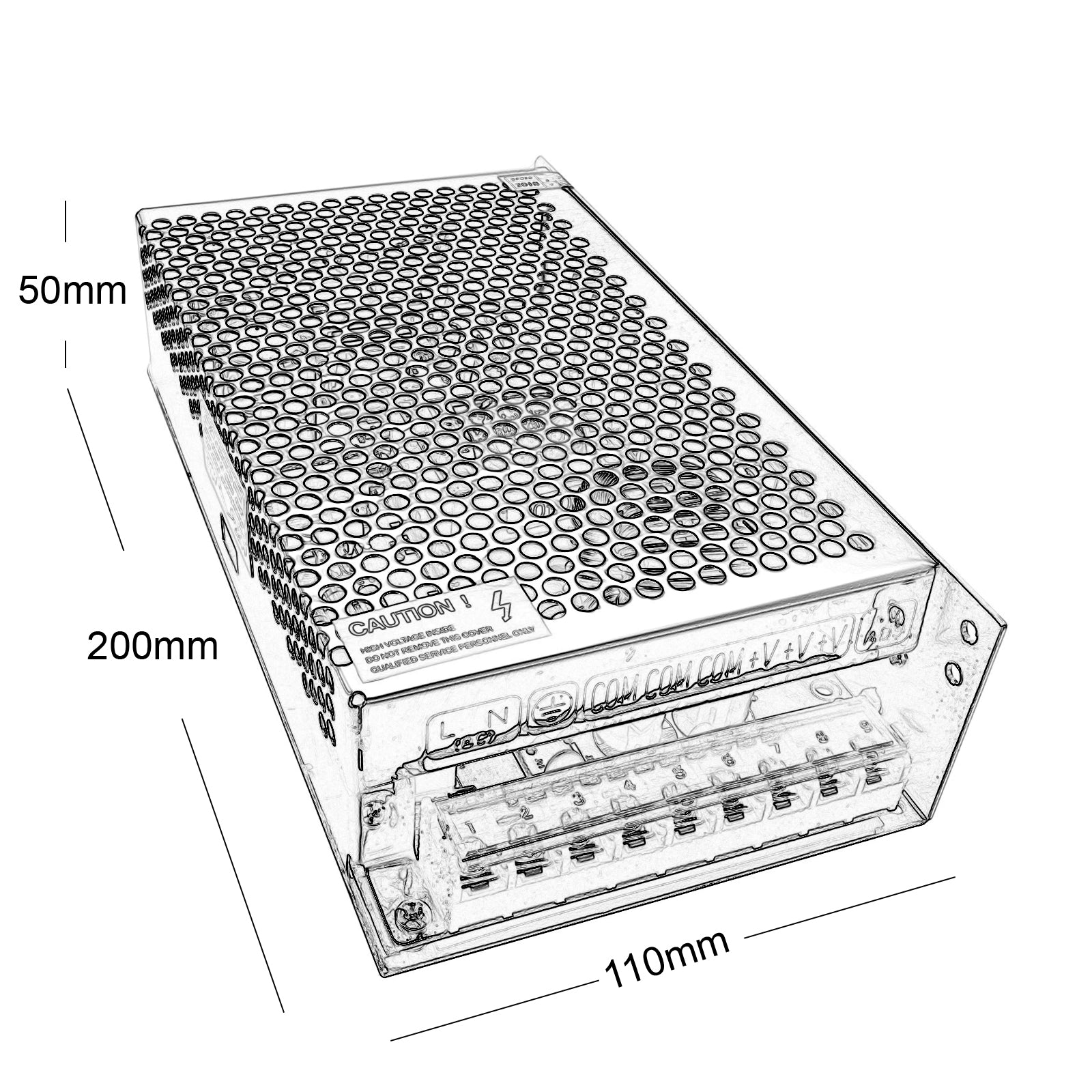 Trasformatore stabilizzato 240W alimentatore 3 uscite per LED 12V 20A IP20 220V strisce