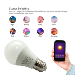 Lampadina intelligente WiFi lampada LED E27 RGB 2700K cromoterapia Amazon Alexa Google Home