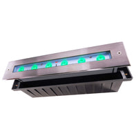 LINE III Faretto calpestabile carrabile ip67 led spot rgb multicolore 17w 24v ottica asimmetrica luce giardino facciate