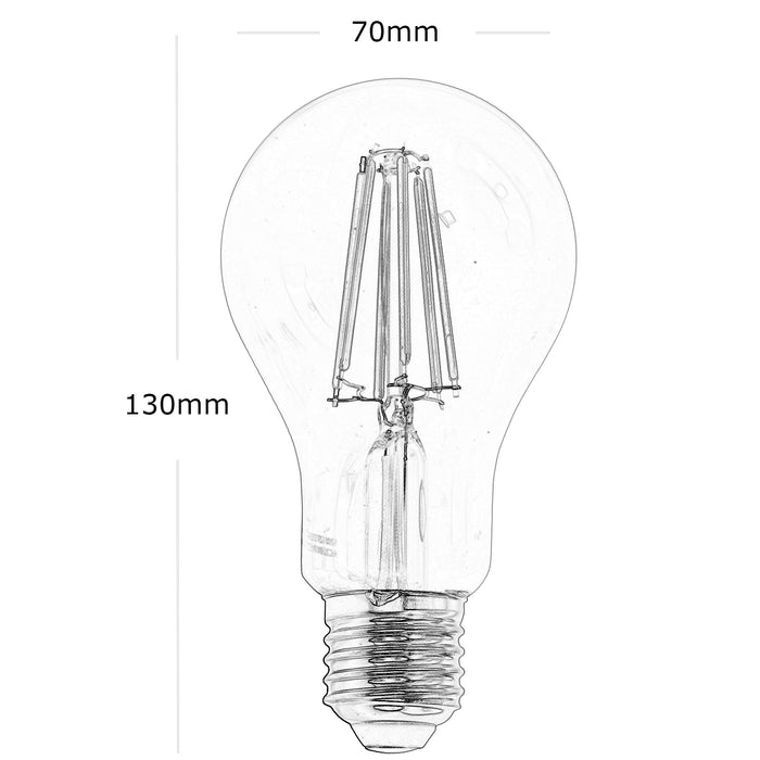 Lampadina LED E27 globo pera vetro 12W lampada filamento vintage 1500lm luce diffusa LUCE FREDDA 6000K