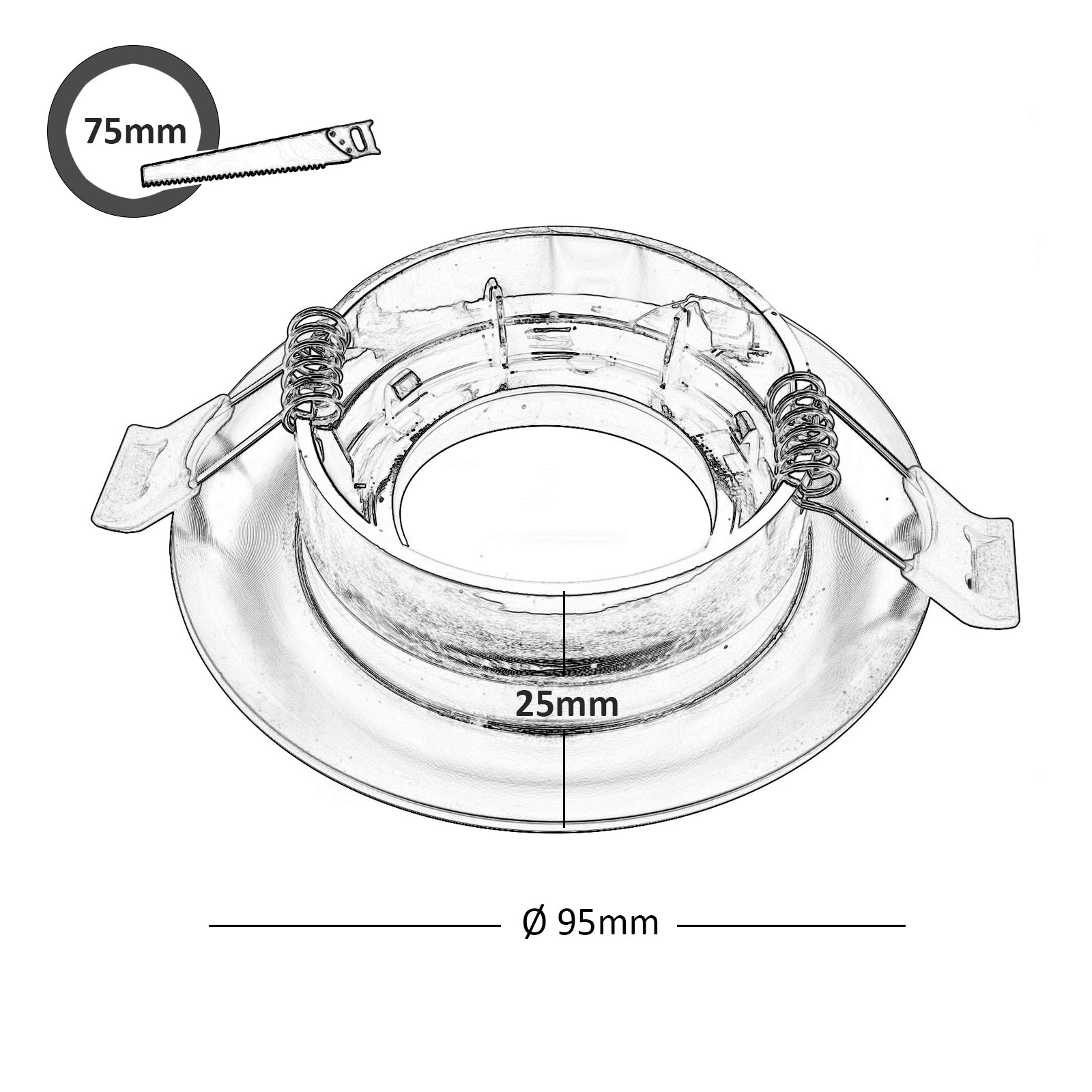 Faretto incasso tondo interni oro brillantini lampada LED 8W GU10 resa 62W 75mm LUCE 4000K