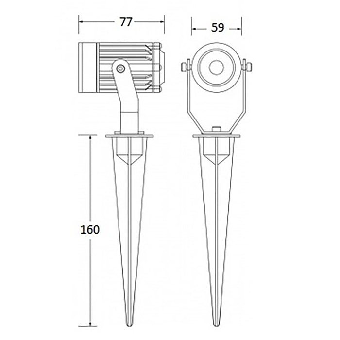 Faro faretto LED picchetto giardino COB 5W segnapassi lampada orientabile IP65 4000K