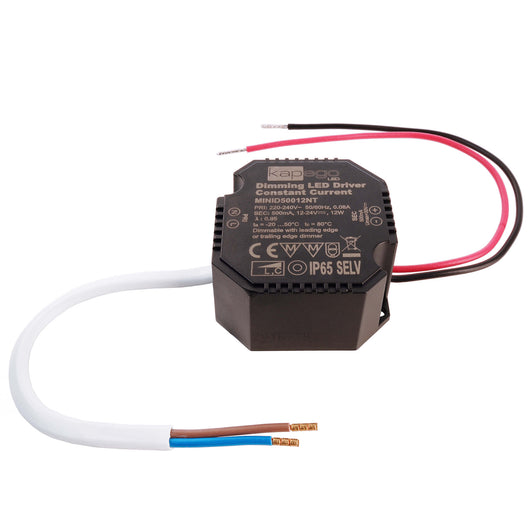 Alimentatore trasformatore LED driver dimmerabile 12W da 12V a 24V DC 500mA 230V