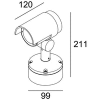 Faretto LED 20W spot IP65 luce esterno muro parete soffitto giardino facciate 230V