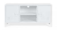 Mobile TV con 2 Ante 40x120,5x58,5 cm Cambridge in Acciaio Bianco