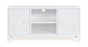 Mobile TV con 2 Ante 40x120,5x58,5 cm Cambridge in Acciaio Bianco