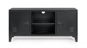 Mobile TV con 2 Ante 40x120,5x58,5 cm Cambridge in Acciaio Nero