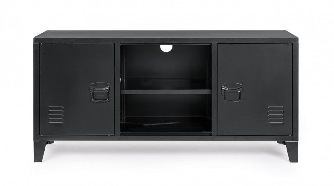 Mobile TV con 2 Ante 40x120,5x58,5 cm Cambridge in Acciaio Nero