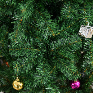 Albero di Natale Artificiale 150 cm con Palline e Decorazioni Verde