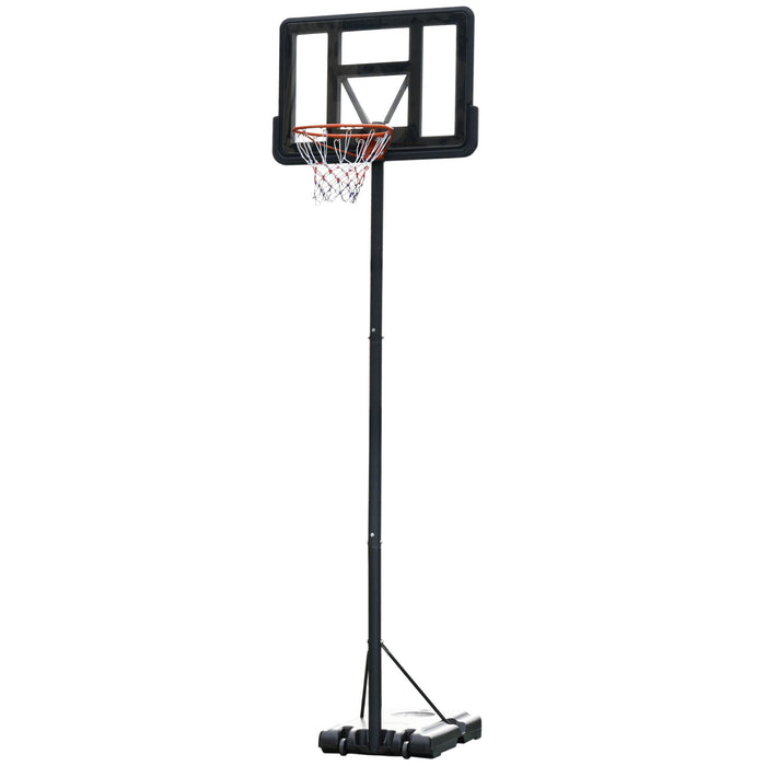 Canestro Basket da Esterno Altezza Regolabile 231-305 cm in Acciaio con Ruote Nero