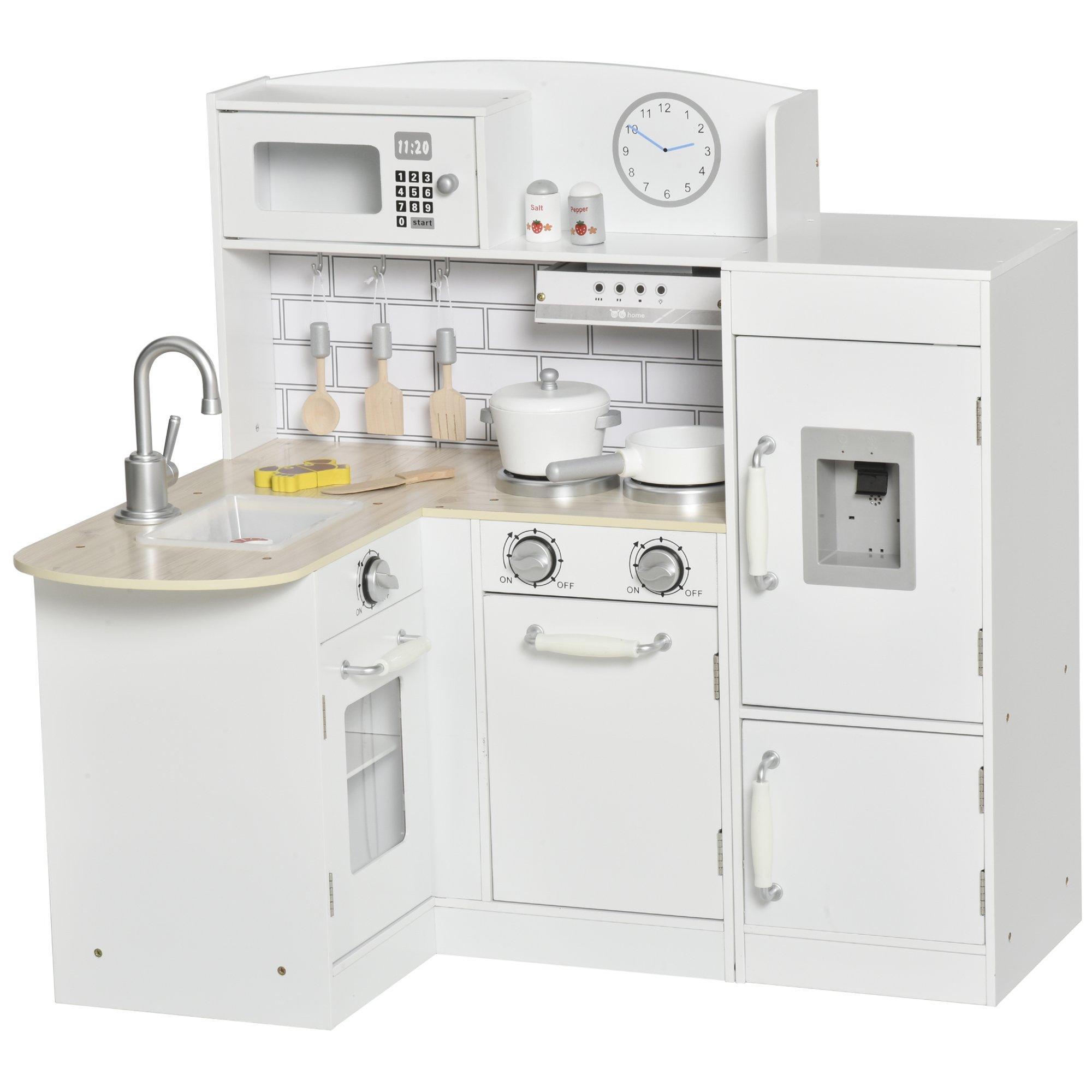 Cucina Giocattolo per Bambini 86x64x84,5 cm con Accessori in Legno Bianca