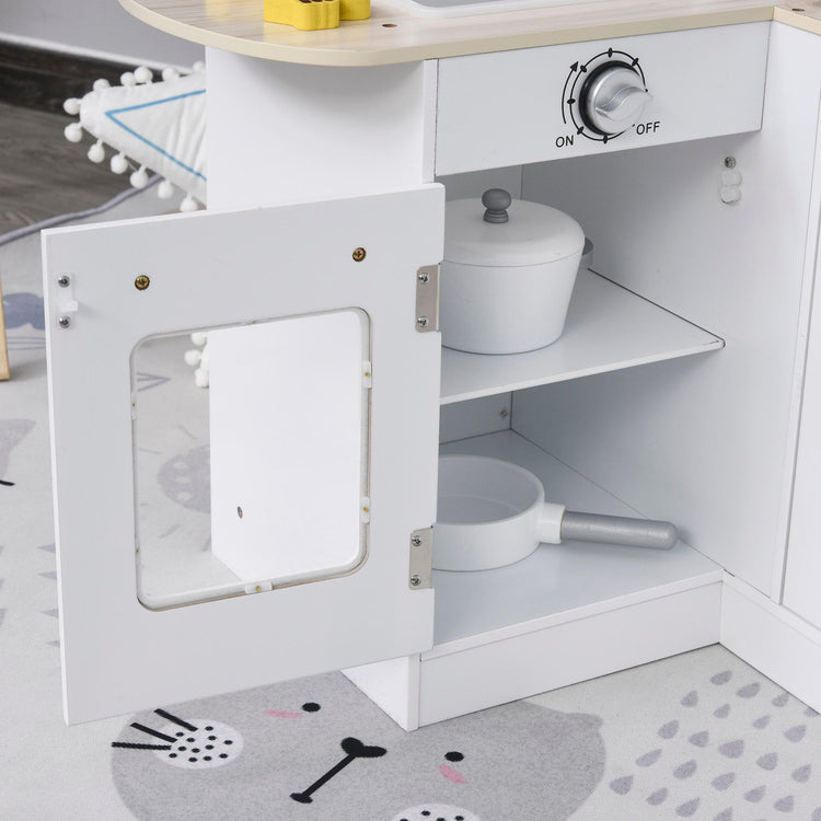 Cucina Giocattolo per Bambini 86x64x84,5 cm con Accessori in Legno Bianca