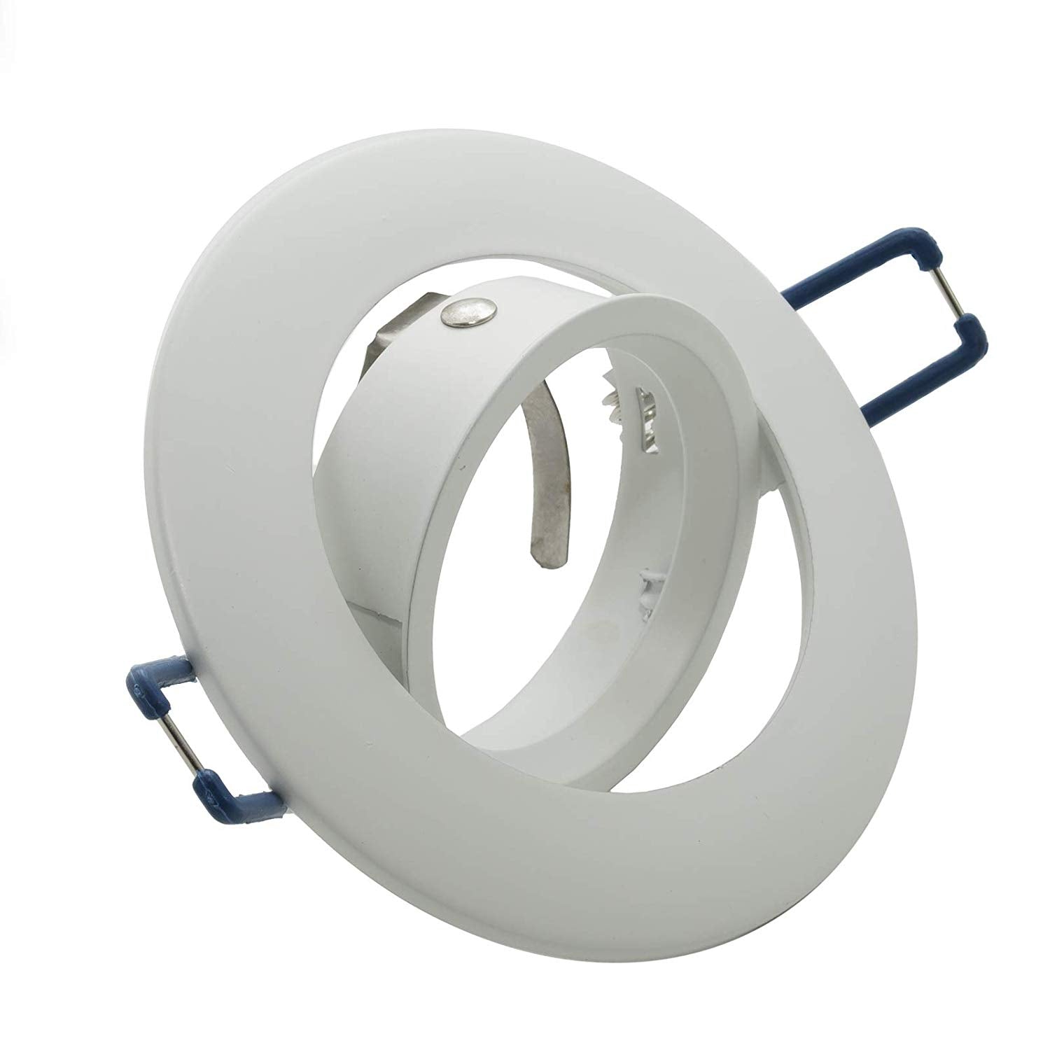 Porta faretto nero supporto luci incasso 75mm luce LED soffitto orientabile GU10 COLORE BIANCO