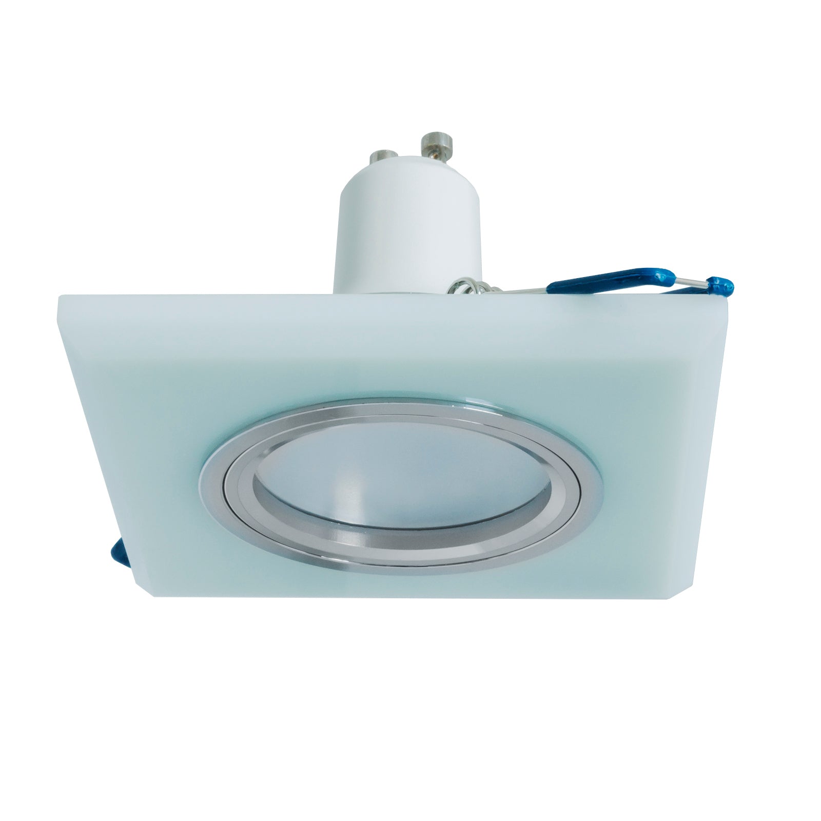 Faretto quadrato incasso vetro luce soffitto mensole vetrine spot LED 5W GU10 LUCE 4000K