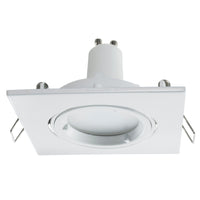 Faretto orientabile quadrato bianco lampada LED 8W GU10 incasso 80mm resa 60W LUCE 4000K