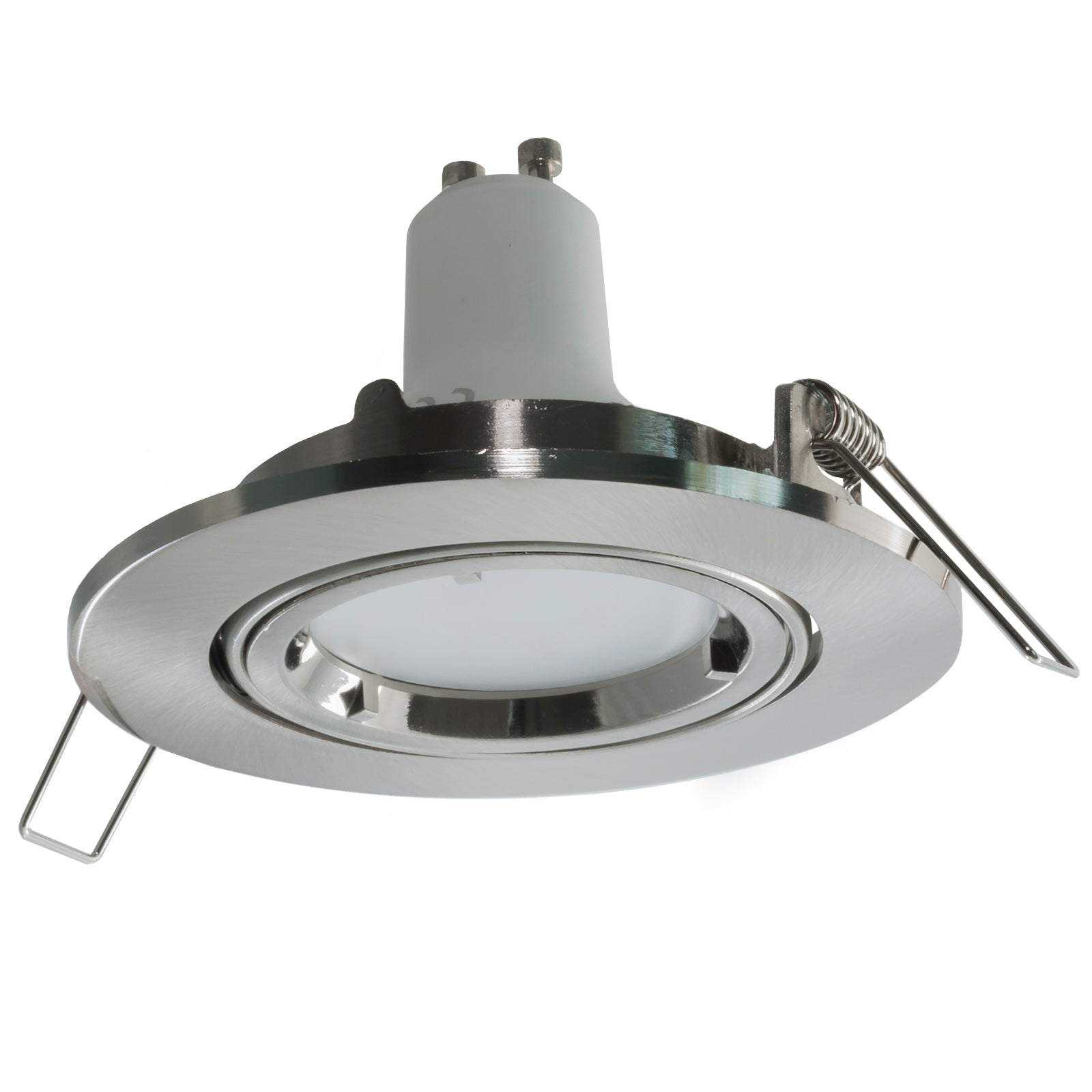 Faretto incasso 8cm tondo satinato spazzolato lampada LED 8W GU10 supporto luci LUCE 3000K