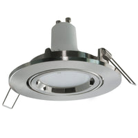 Faretto incasso 8cm tondo satinato spazzolato lampada LED 8W GU10 supporto luci LUCE 6000K