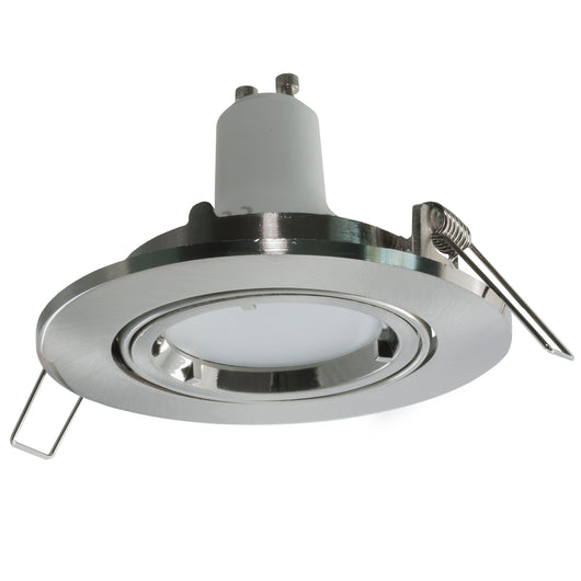 Faretto incasso 8cm tondo satinato spazzolato lampada LED 8W GU10 supporto luci LUCE 4000K