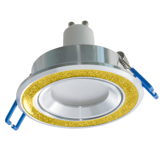 Faretto tondo brillantini oro incasso LED 8W GU10 luce salone studio negozio 7cm LUC3 4000K