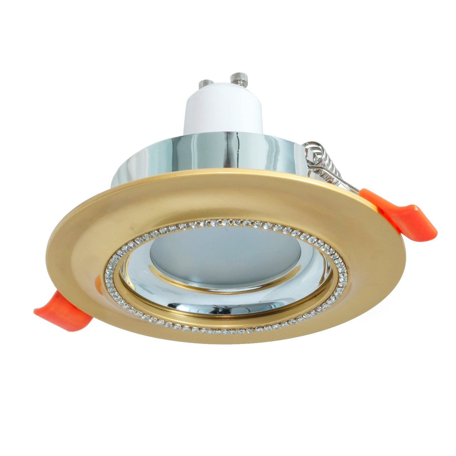 Faretto incasso tondo interni oro brillantini lampada LED 8W GU10 resa 62W 75mm LUCE 6000K