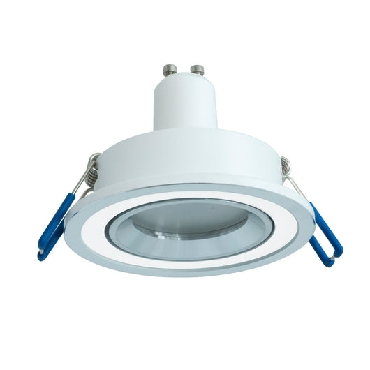 Faretto LED 8W GU10 moderno rotondo incasso 7cm bianco argento luce lampada orientabile soffitto negozio 230V LUCE 3000K