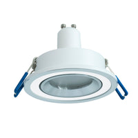 Faretto LED 8W GU10 moderno rotondo incasso 7cm bianco argento luce lampada orientabile soffitto negozio 230V LUCE 6000K