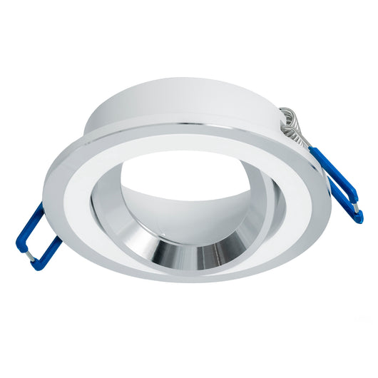 Faretto LED 8W GU10 moderno rotondo incasso 7cm bianco argento luce lampada orientabile soffitto negozio 230V LUCE 3000K