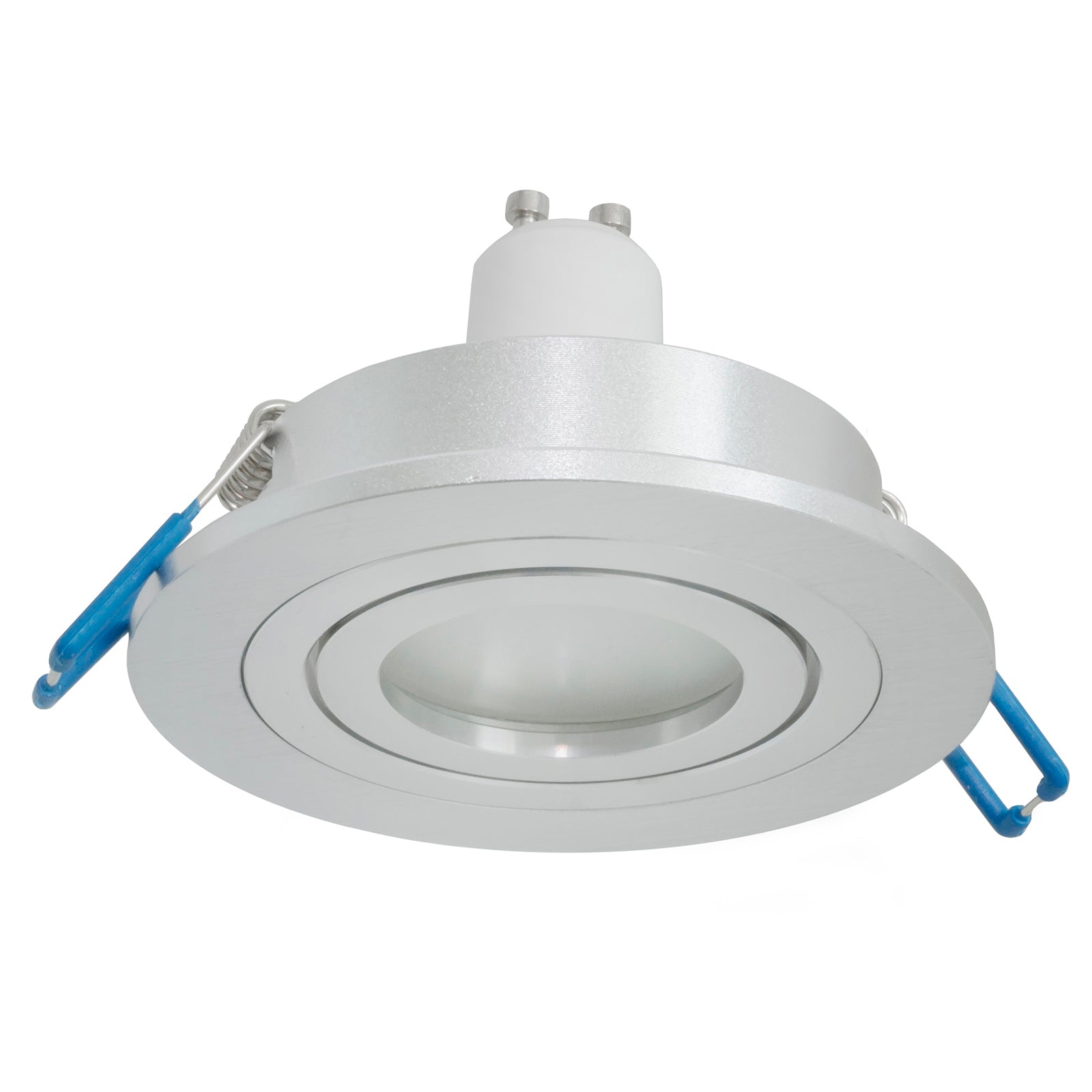 Faretto argentato incasso tondo 80mm lampada LED 5W GU10 luce vetrina negozio LUCE 4000K