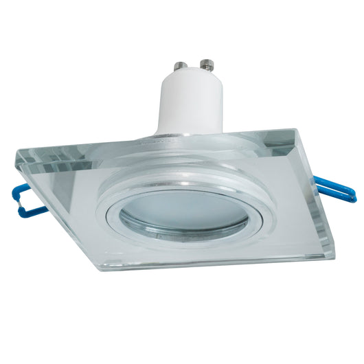 Faretto LED incasso 6cm quadrato vetro specchiato lampada 5W GU10 luce vetrina LUCE 3000K